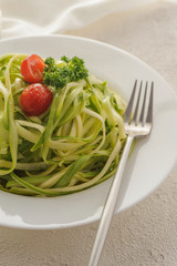 Zucchini spaghetti.