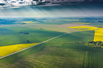 Agricultural fields in spring time.