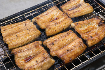 男の手料理　うなぎの蒲焼　網焼き