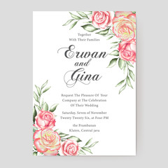 floral wedding invitation template card design