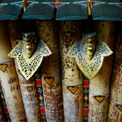 Gamelam,traditional xylophone,percussion music instrument used in ceremonies in bali, java-Indonesia
