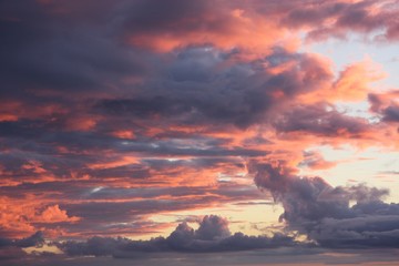 Purple sunset, clouds