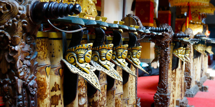 Gamelam,traditional xylophone,percussion music instrument used in ceremonies in bali, java-Indonesia