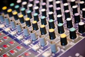 sound mixing control , close up pattern and texture .