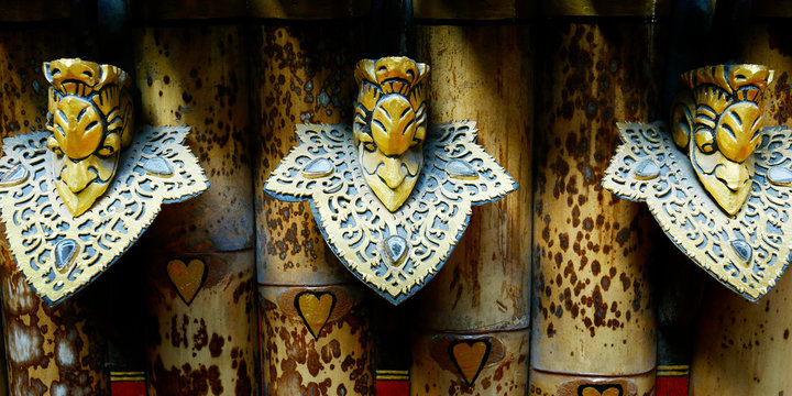 Decoration on gamelam,traditional percussion music instrument used in ceremonies in bali, java-Indonesia