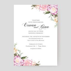 floral wedding invitation template card design