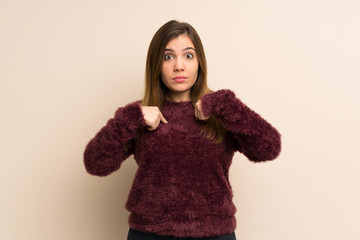Young girl with surprise facial expression