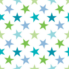 Seamless pattern with stars on white background. Vector illustration.