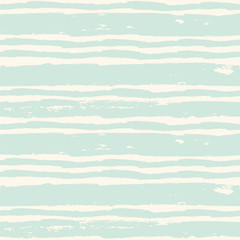 Pastel endless grunge pattern with horizontal stripes of different widths. Mint grungy striped background. Vector illustration.