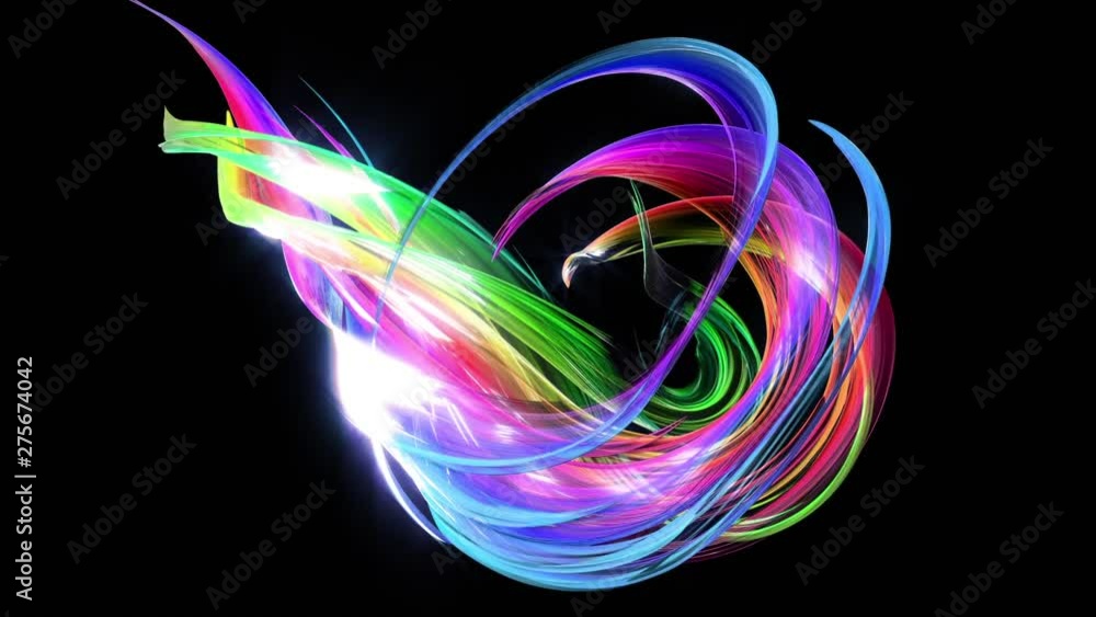 Poster abstract transparent tapes in motion as seamless creative background. colorful stripes twist in a ci