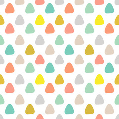 Cute round abstract triangle seamless pattern. Vector illustration.