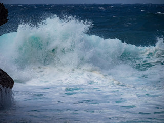 Crashing waves at Shete Boka National park, curacao