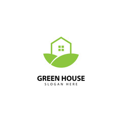 Green House Logo Design Vector