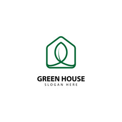 Green House Logo Outline Monoline