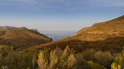 Fototapeta premium Cabo Norfeu , situado al sureste del cabo de Creus, en el litoral del Alto Ampurdán ,Costa Brava (provincia de Gerona, Cataluña),