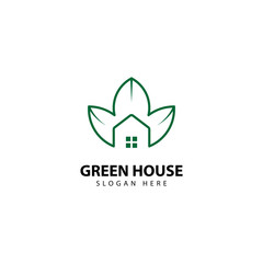 Green House Logo Outline Monoline