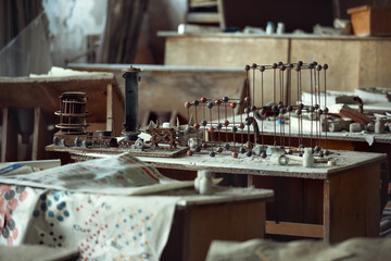 Cabinet of chemistry in abandoned school number 3 of Pripyat, Chernobyl alienation zone 