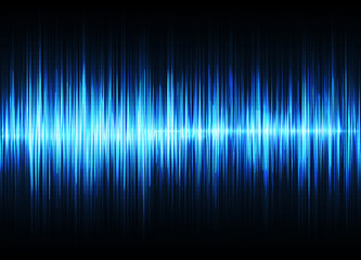 Sound wave vector background. Blue digital equalizer