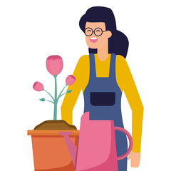 gardener woman work gardening design