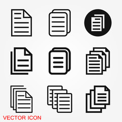 Document flat icon, Document vector icon. Illustration for graphic and web design