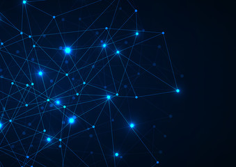 Abstract technology background with connecting dots and lines. Data and technology concept. Network connection