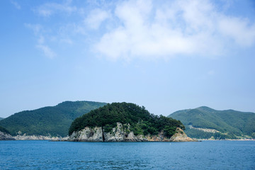 Hallyeohaesang National Marine Park in Tongyeong-si, South Korea.