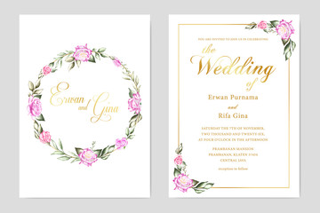Obraz premium floral wedding invitation template card design