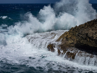 Crashing waves at Shete Boka National park, curacao