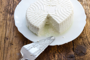 Tasty fresh cow Ricotta cheese