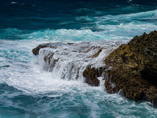 Crashing waves at Shete Boka National park, curacao