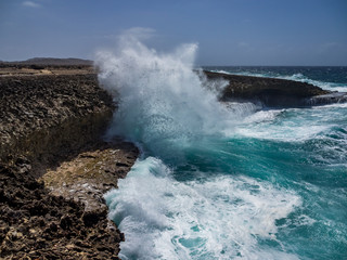 Crashing waves at Shete Boka National park, curacao
