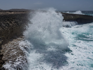 Crashing waves at Shete Boka National park, curacao