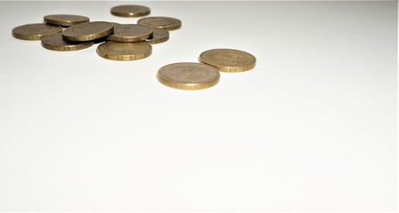 coins isolated on white background
