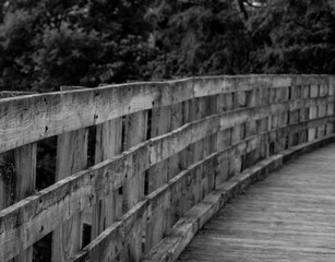 wall of an old trestle bridge