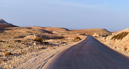 Desertic landscape in Mount Lebanon summit, near Faraya  in summer