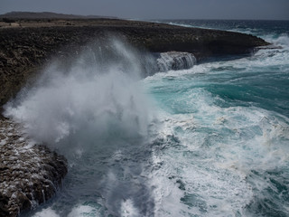 Crashing waves at Shete Boka National park, curacao