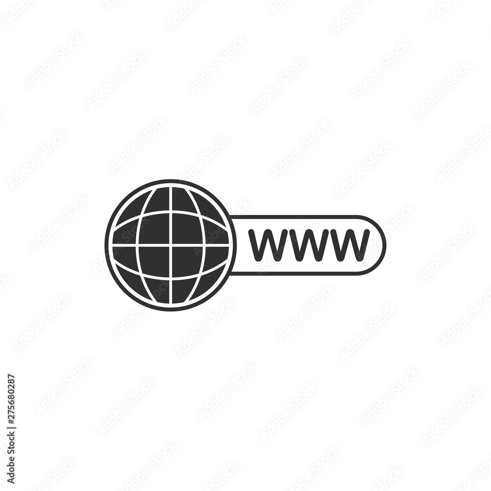 Aufkleber Web internet and globe icon template black color editable. Web internet and globe symbol vector sign isolated on white background. Simple logo vector illustration for graphic and web design.