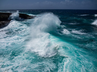 Crashing waves at Shete Boka National park, curacao