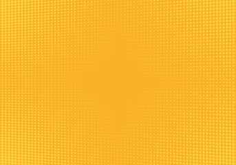 Comic yellow halftone dot background.  Pop art retro style. Geometric texture and pattern.