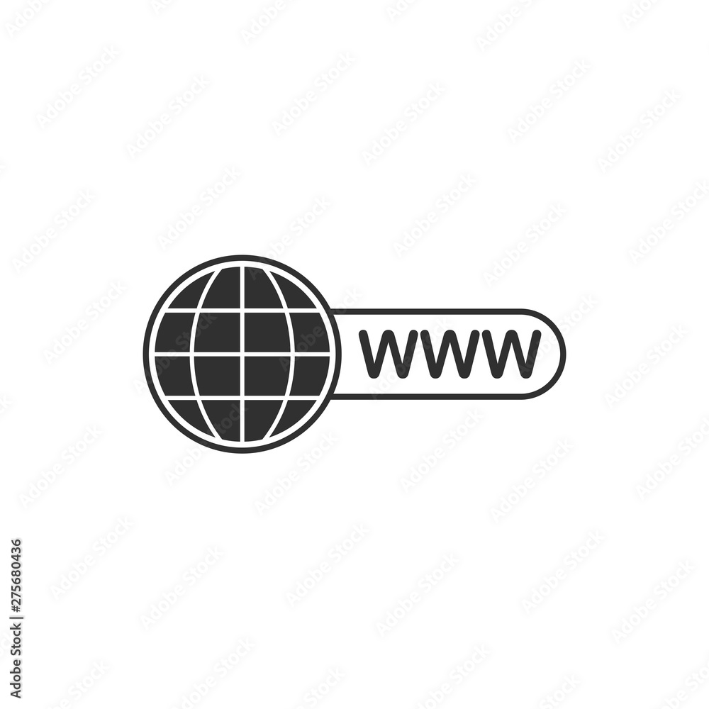 Poster Web internet and globe icon template black color editable. Web internet and globe symbol vector sign isolated on white background. Simple logo vector illustration for graphic and web design.