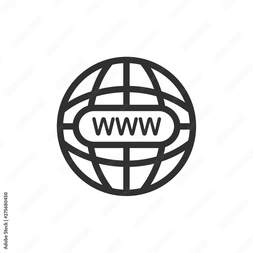 Poster Web internet and globe icon template black color editable. Web internet and globe symbol vector sign isolated on white background. Simple logo vector illustration for graphic and web design.