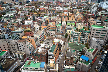 Naklejka premium The cityscape of Gangnam-gu, Seoul.