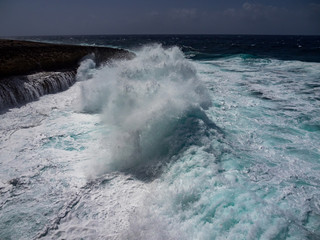Crashing waves at Shete Boka National park, curacao