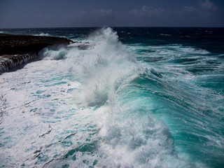 Crashing waves at Shete Boka National park, curacao