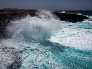 Crashing waves at Shete Boka National park, curacao