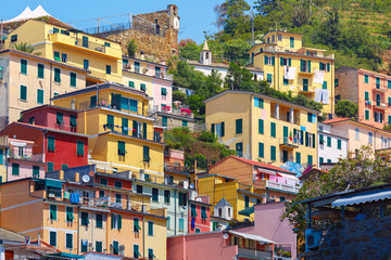 Fototapeta na wymiar Picturesque view of Riomaggiore, Liguria, Italy