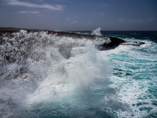 Crashing waves at Shete Boka National park, curacao