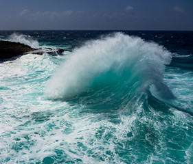 Crashing waves at Shete Boka National park, curacao