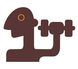 Gym symbol. Fitness icon. Man workout icon - vector