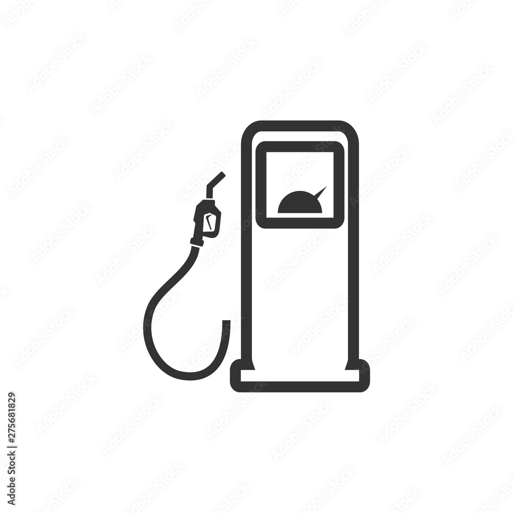 Poster gas station icon template black color editable. gas station symbol vector sign isolated on white bac